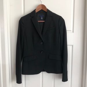 JCrew 2Tall black two button 100% wool suit. Fully lined